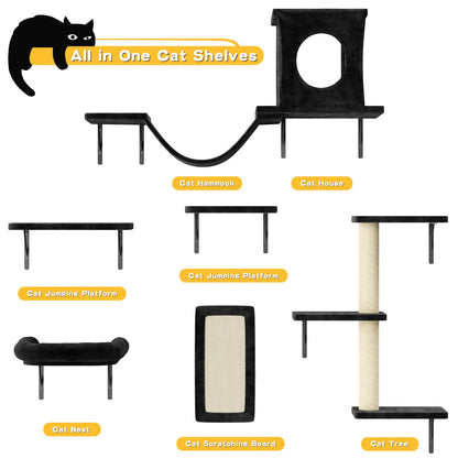 7-in-1 Wall Mounted Cat Furniture Set