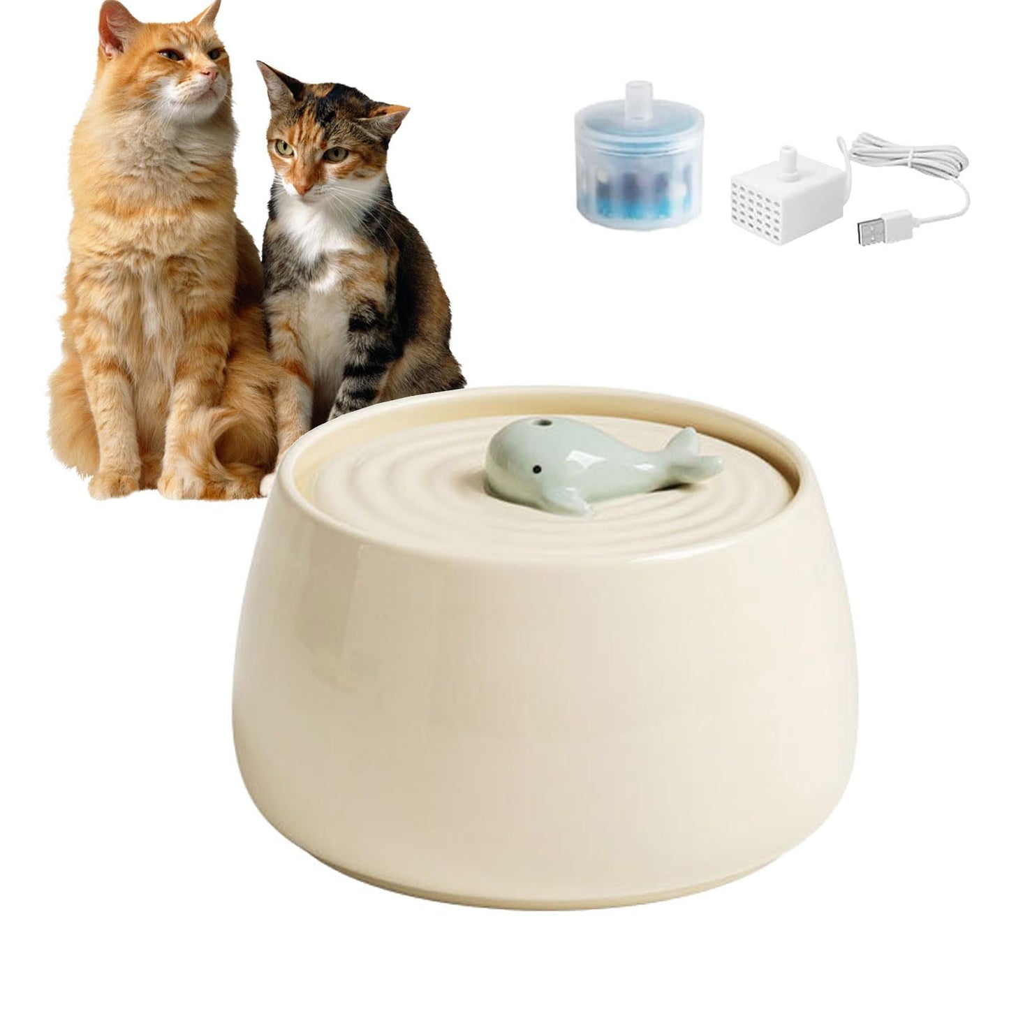 1.3L/ 44oz Ceramic Pet Feeding and Drinking Bowls