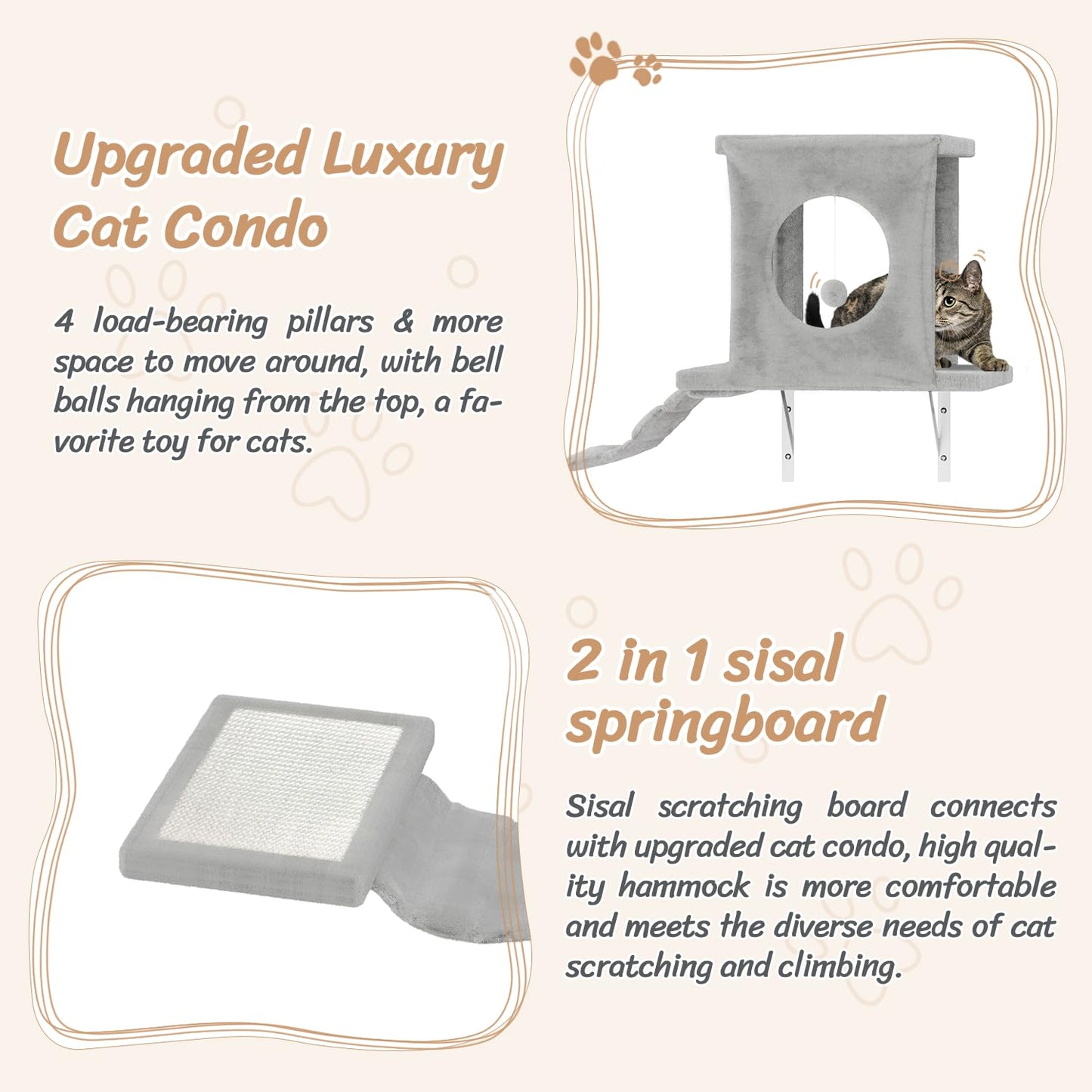 7-in-1 Wall Mounted Cat Furniture Set