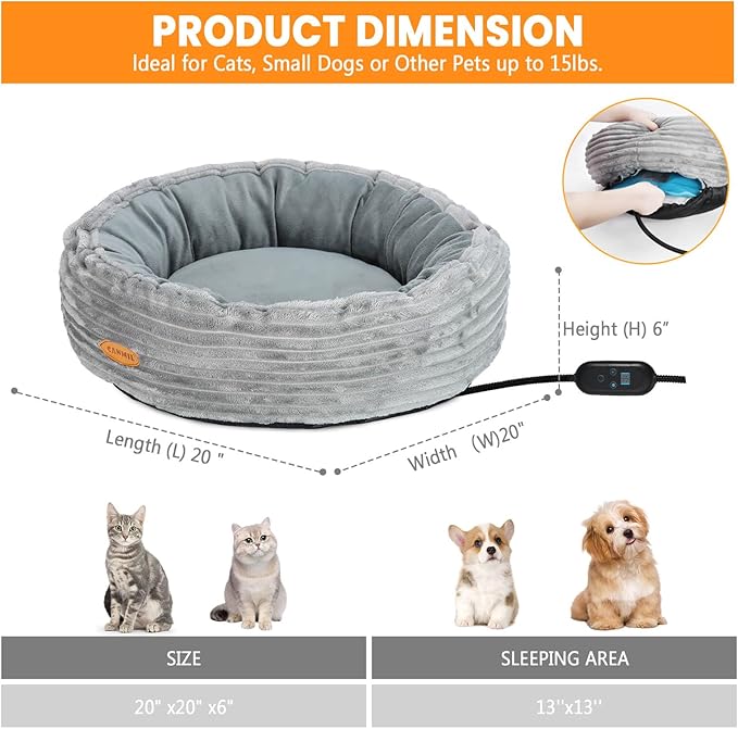 Heated Cat Bed for Indoor Cats