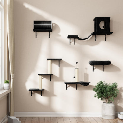 7-in-1 Wall Mounted Cat Furniture Set