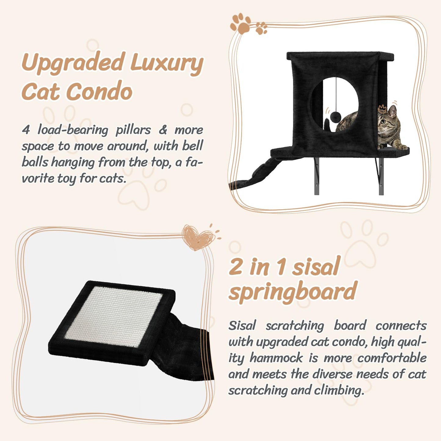 7-in-1 Wall Mounted Cat Furniture Set