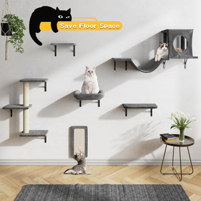 7-in-1 Wall Mounted Cat Furniture Set