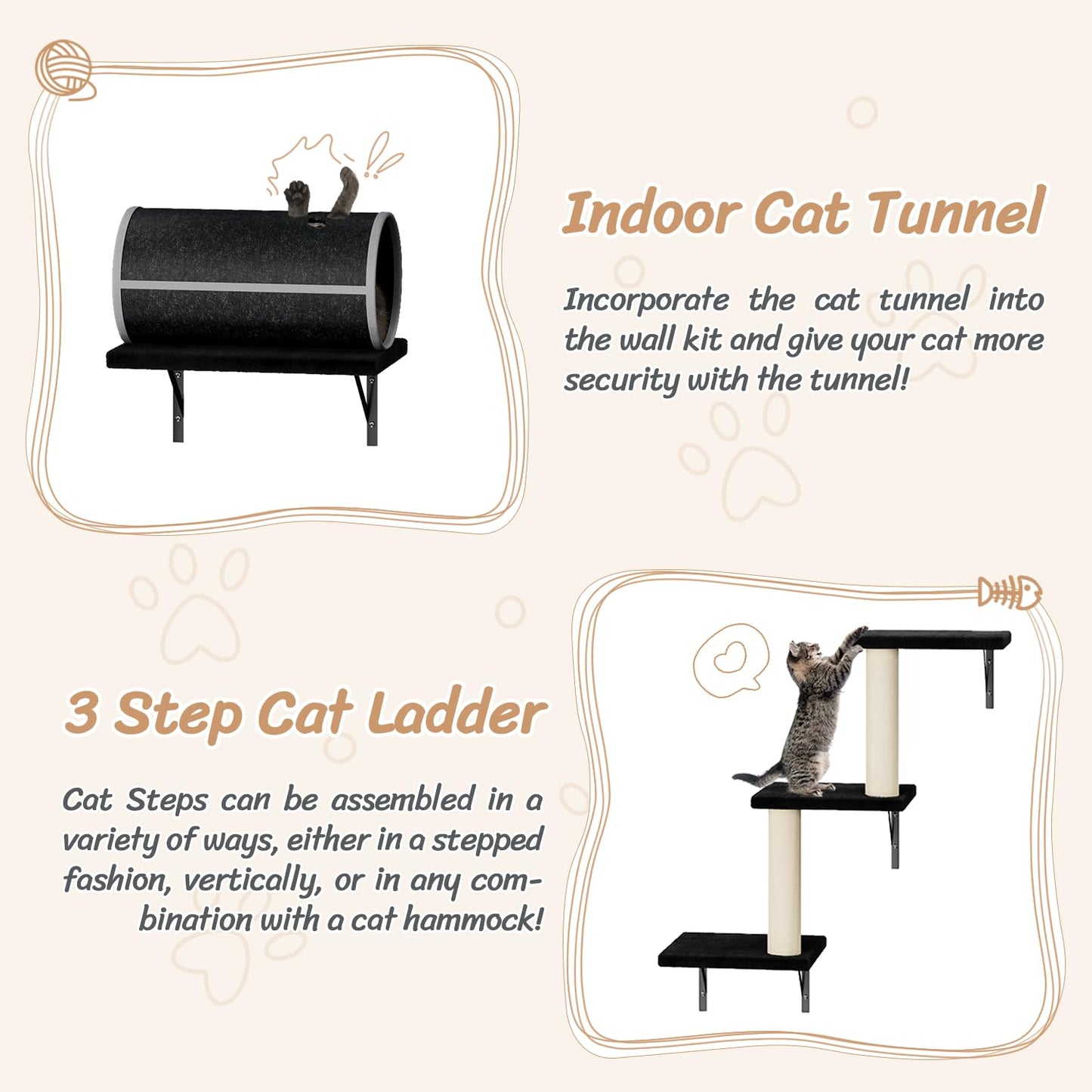 7-in-1 Wall Mounted Cat Furniture Set