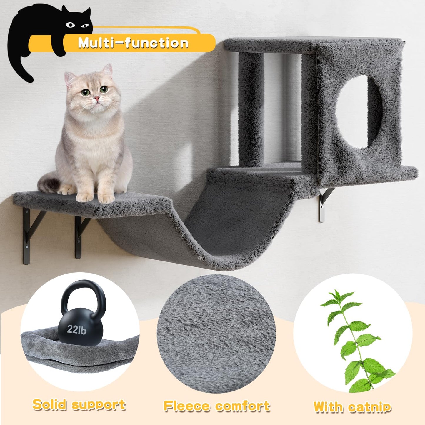 7-in-1 Wall Mounted Cat Furniture Set