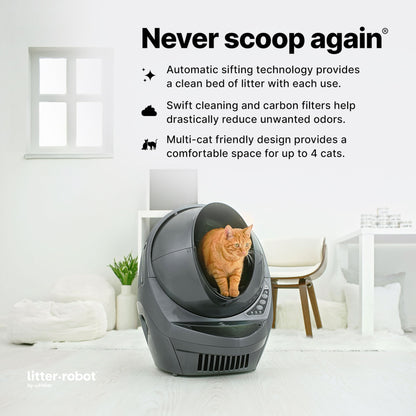 Litter-Robot 3 Connect by Whisker, Automatic Self-Cleaning Cat Litter Box