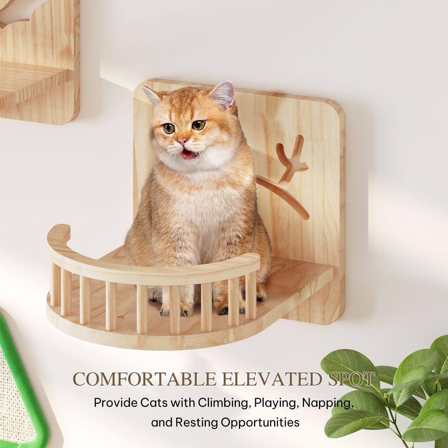 Pine Wooden Wall Mounted Cat Furniture